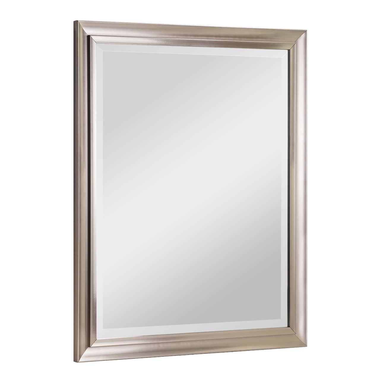 Head West 32" x 26" Oil Rubbed Antique Brushed Nickel Framed Wall Mirror